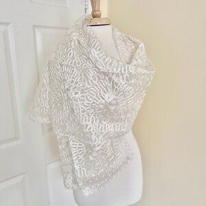 NWOT Stunning Ribbon Passementerie on Tulle Shawl